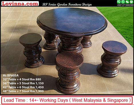 round outdoor concrete table 