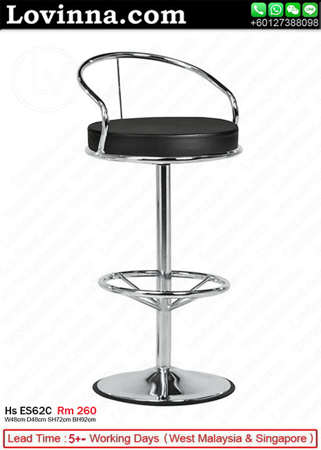 black chrome bar stools