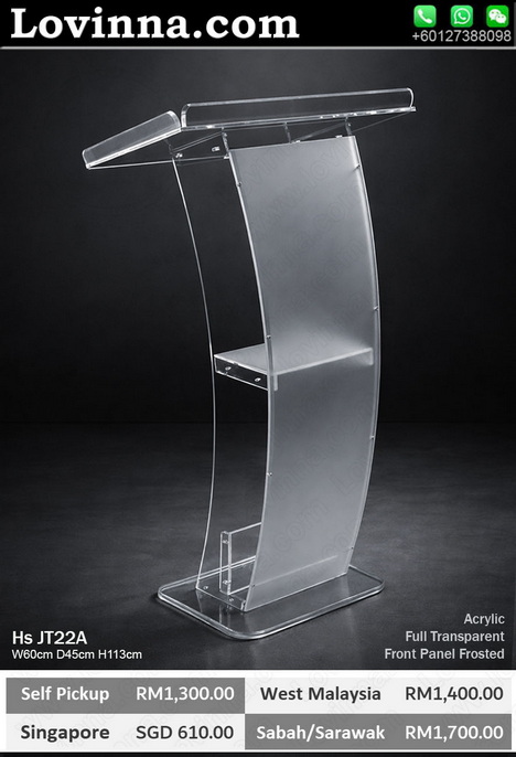 Transparent acrylic lectern rostrum for meeting room
