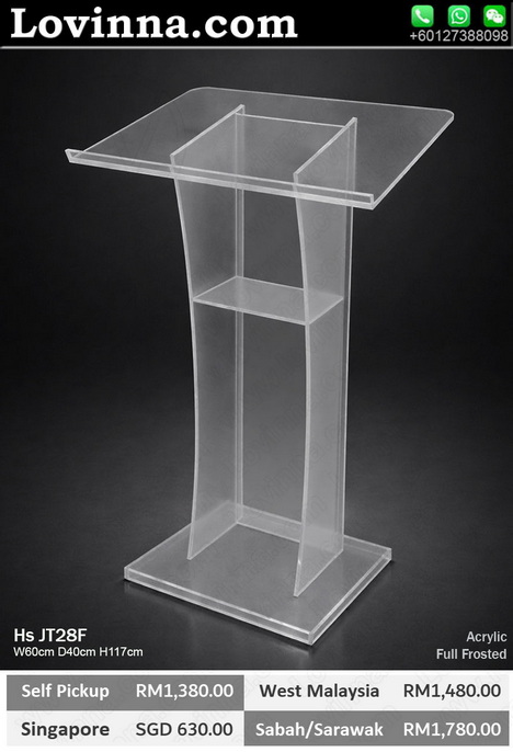 Modern clear acrylic lectern rostrum for events