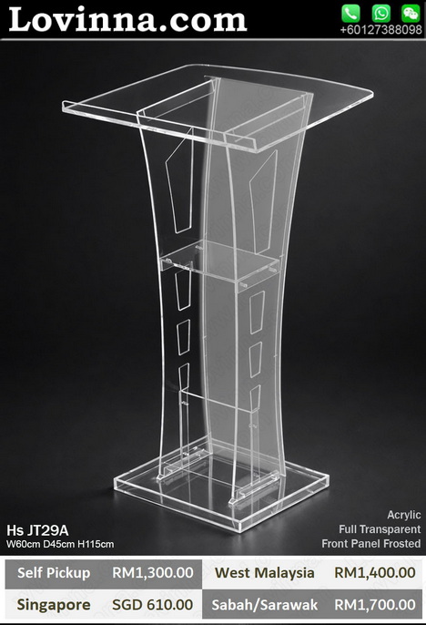 Clear acrylic podium rostrum for corporate presentation