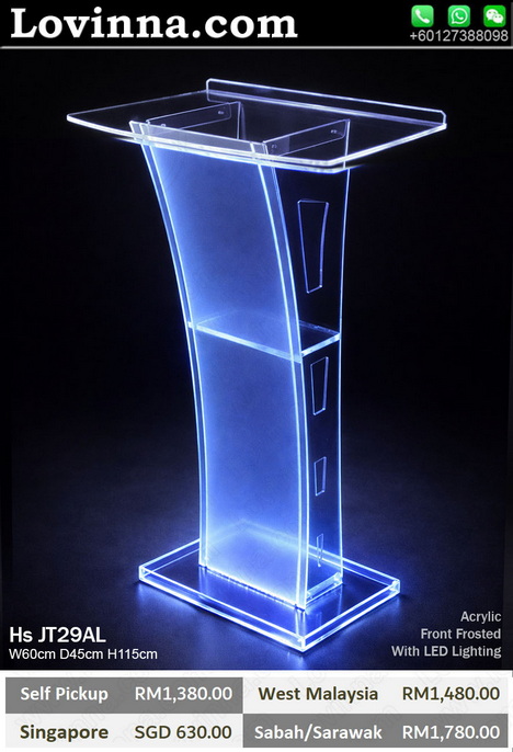 Clear acrylic rostrum podium with smooth glossy finish