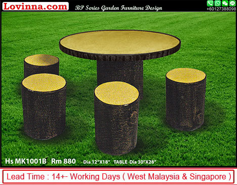 round concrete outdoor dining table 