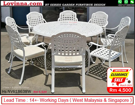 white metal patio set