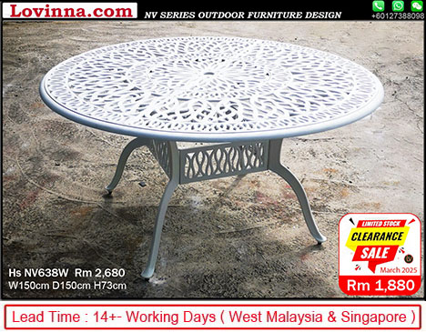 white iron table and 6 chairs