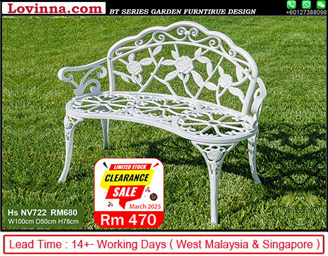 White cast aluminum garden bench