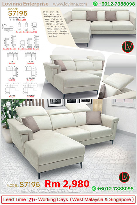 Living room fabric sofa