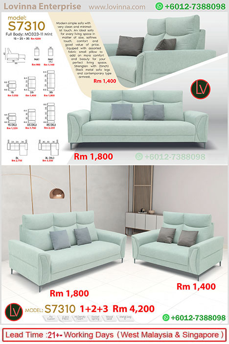 L-shaped fabric sofa