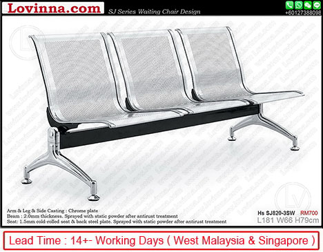stainless steel 3 seater chair