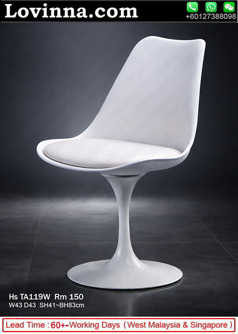 designer dining chair with ergonomic shell and cushioned seat