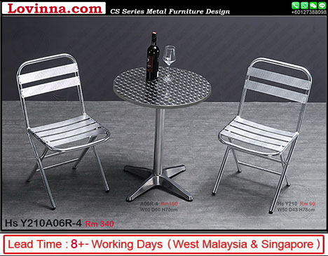 white aluminium outdoor table