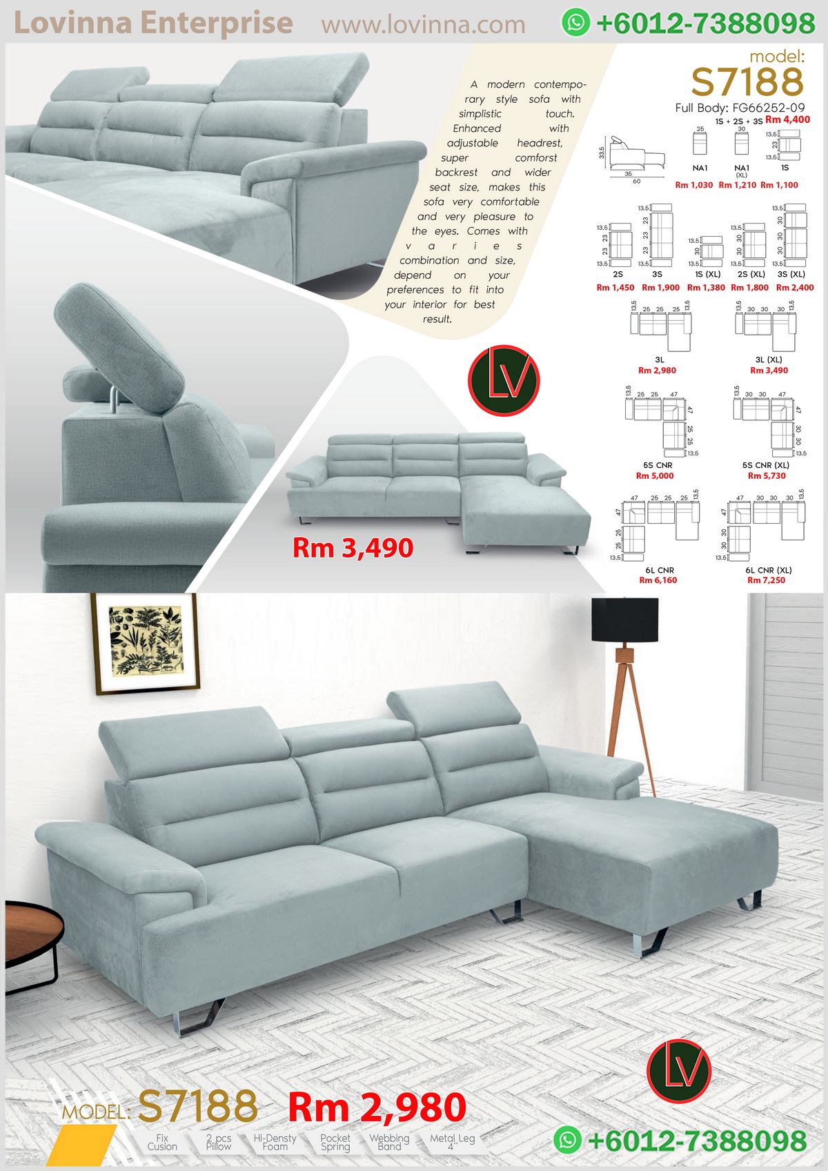 premium fabric sofa
