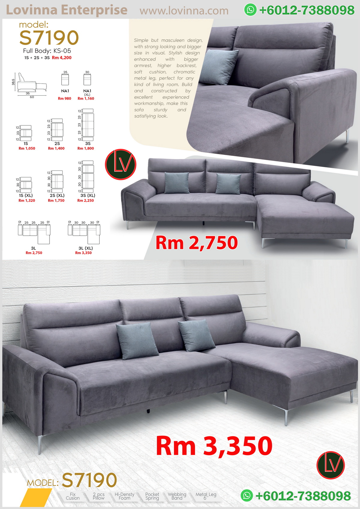 space-saving L shape sofa