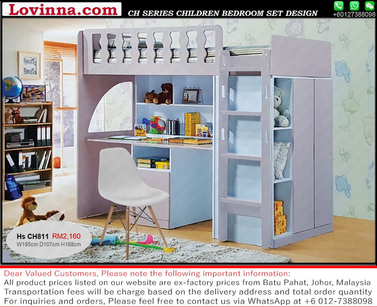 kids compact bed and shelf set  