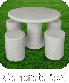 concrete bench, concrete set