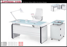 white glass computer desk