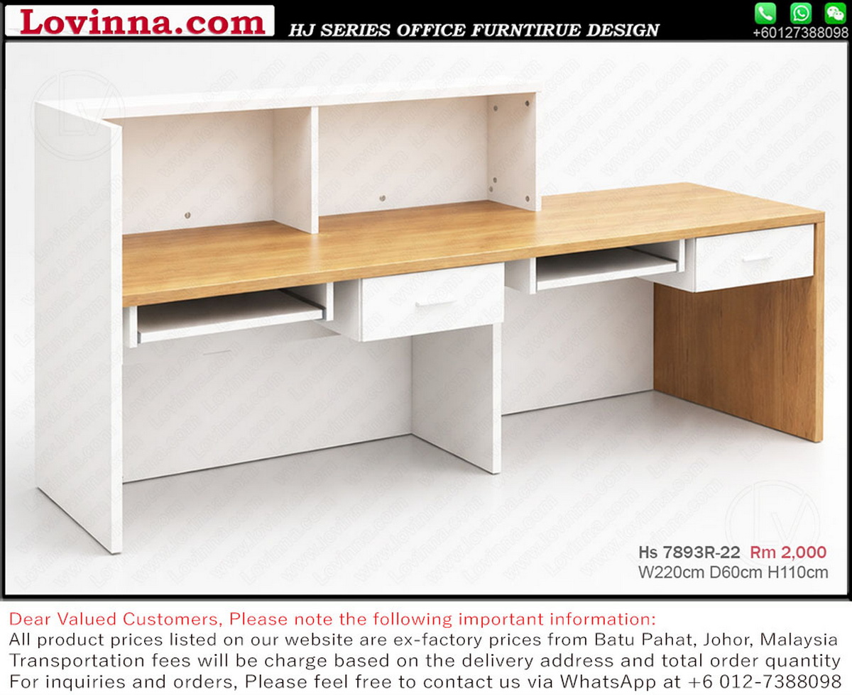 Reception desk with minimalist style, suitable for modern business environments