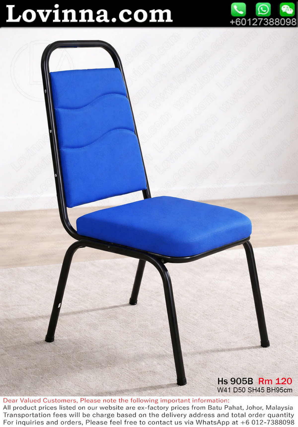 upholstered banquet chair with durable metal frame placed in a clean minimalist interior, presenting a neat and elegant atmosphere suitable for event halls, meeting rooms or dining settings, offering comfortable padded seat and backrest support, lightweight yet sturdy structure for easy arrangement, creating a refined and welcoming space for guests
