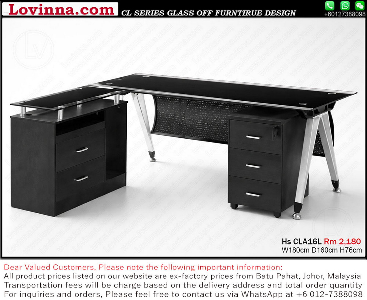 glass surface executive office desk