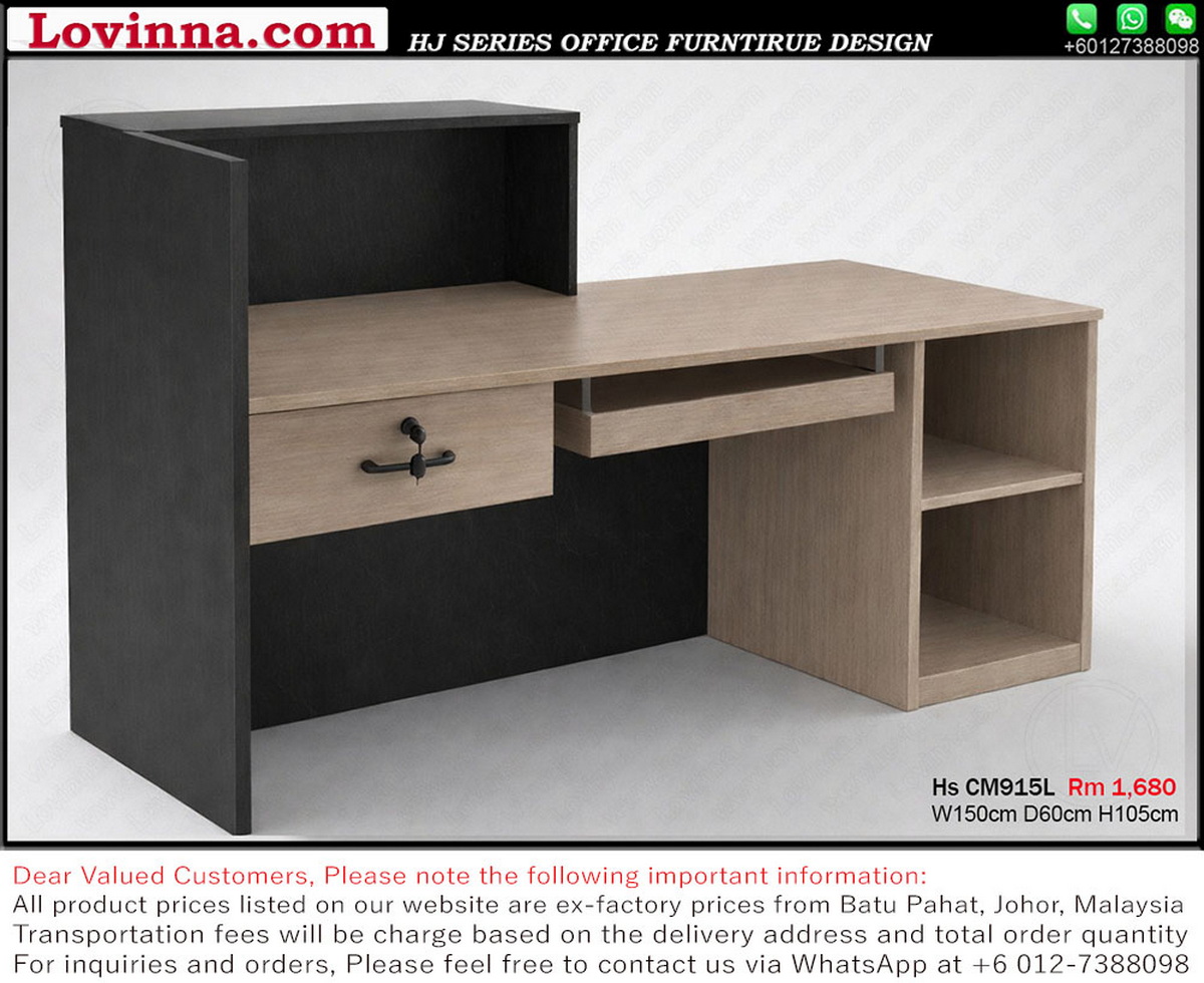 Reception desk with refined detailing, perfect for stylish office entrances