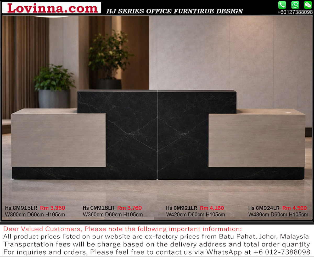 High-end 2IN1 modular reception counter creating a serene and organized ambiance with refined taste