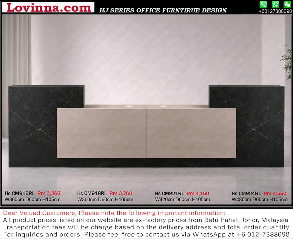 Premium 2IN1 reception desk ensemble delivering a seamless blend of functionality and understated elegance