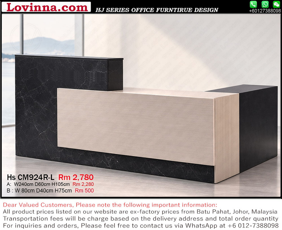 Modern reception table with minimalist concept, enhancing a neat and elegant office look