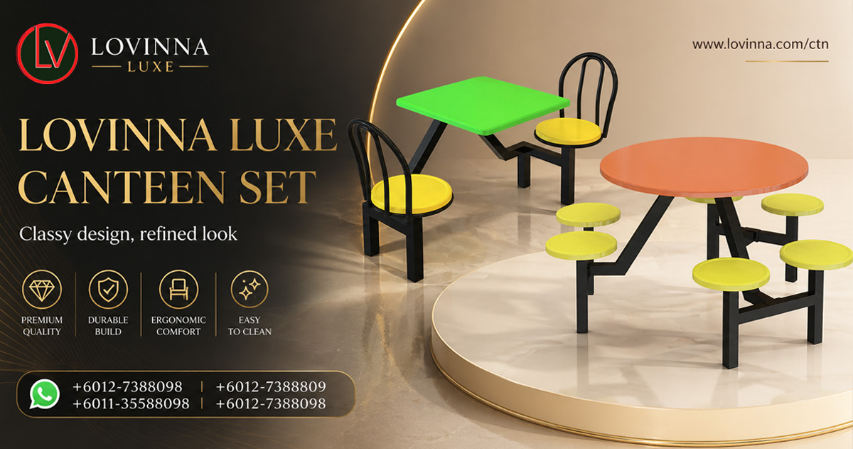 Lovinna premium canteen table set collection for cafeterias dining halls break areas and commercial spaces