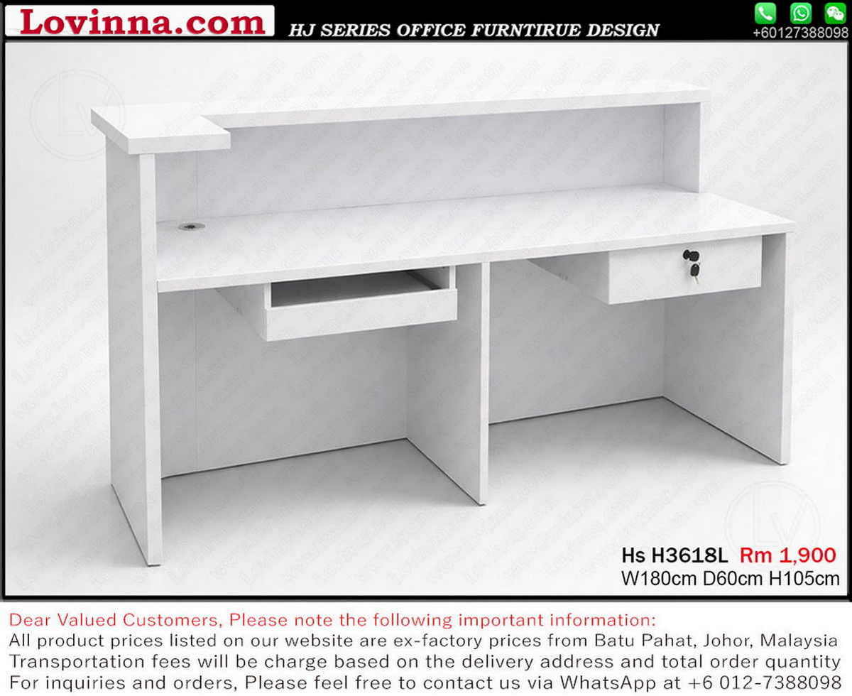 Reception counter positioned in an interior layout, enhancing a refined business atmosphere