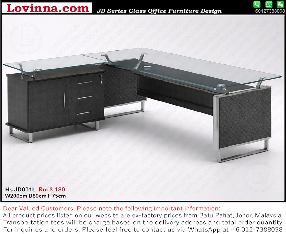 black glass desk contemporary style