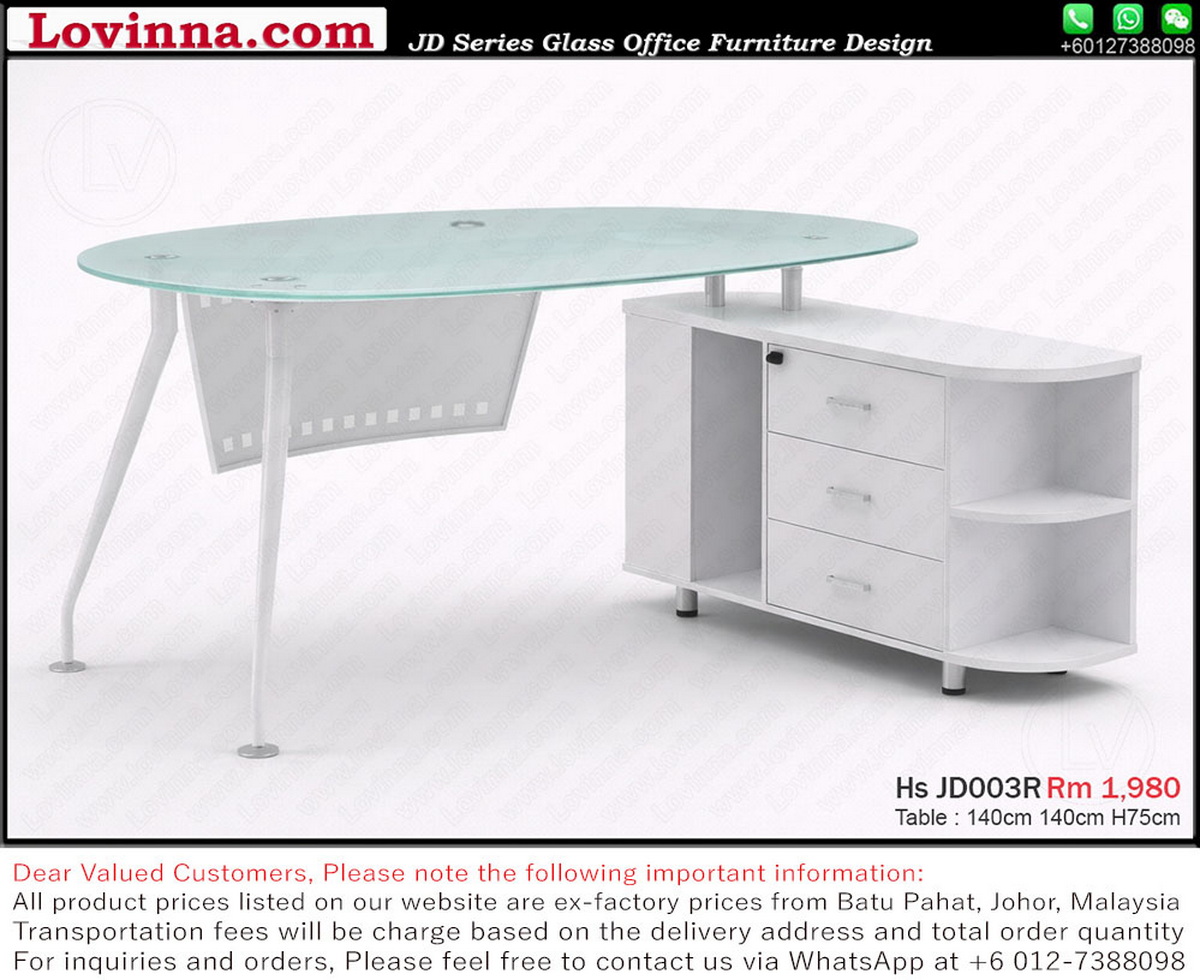designer workstation white glossy finish