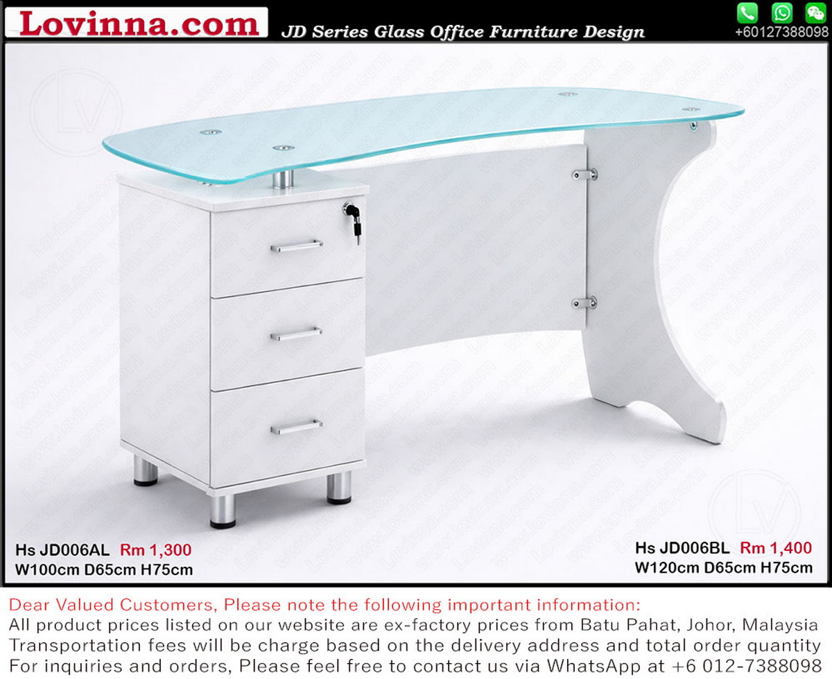 white office desk with side cabinet