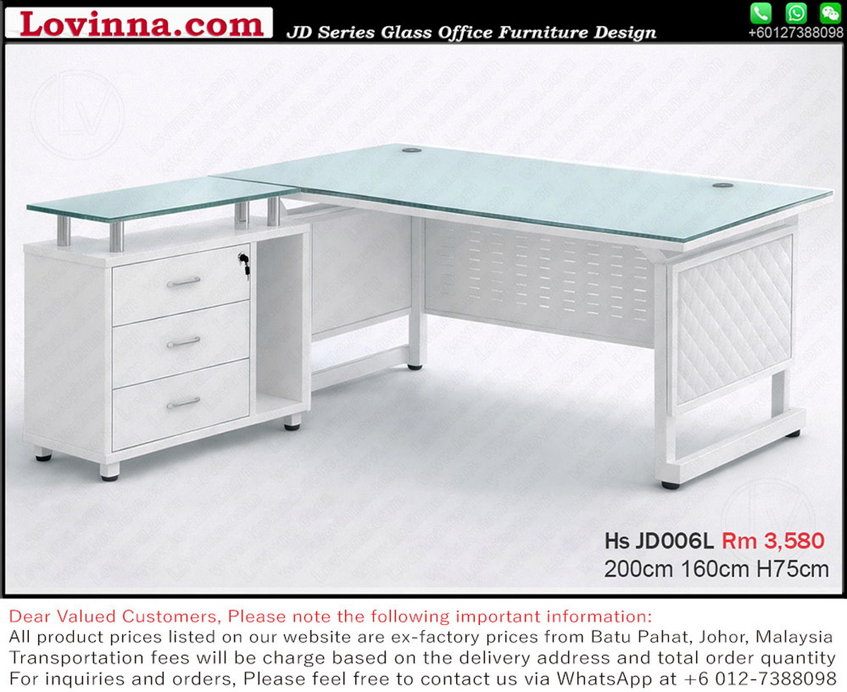 glass top desk with minimalist design