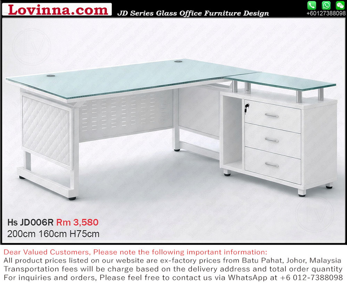 modern office desk with cable holes