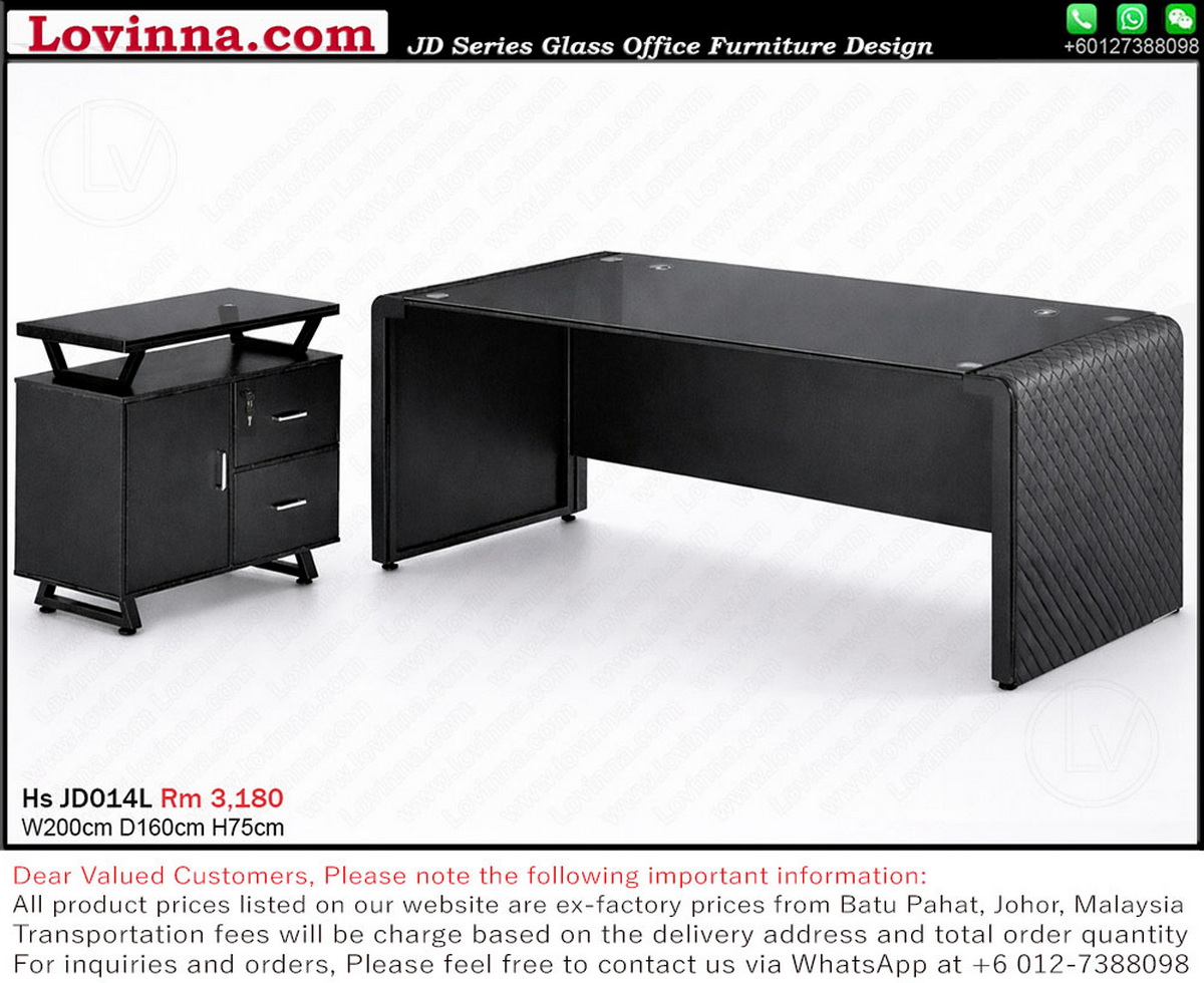 modern desk with metal leg support