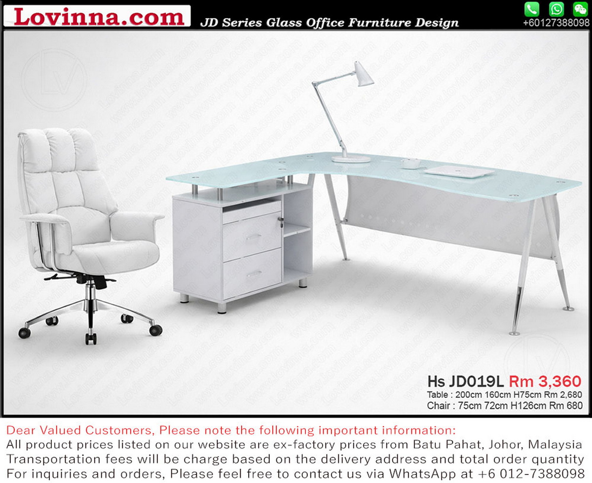 minimalist office table with drawers