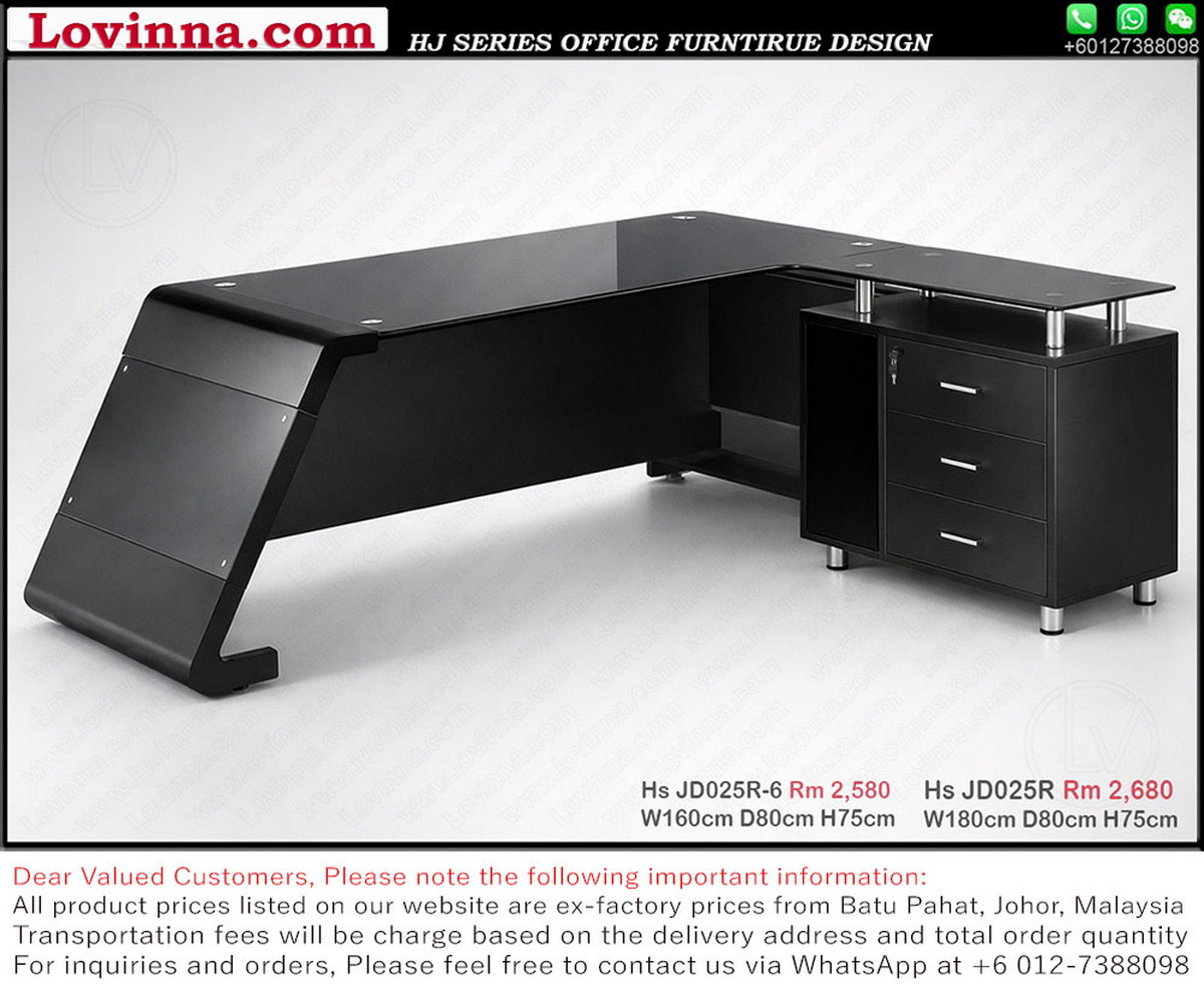black glass office desk contemporary