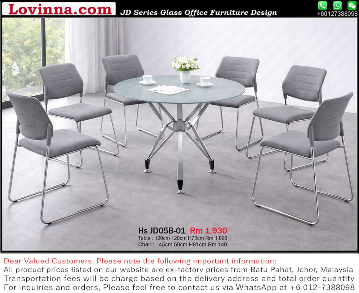 Discussion table setup in a clean interior creating a calm and professional setting