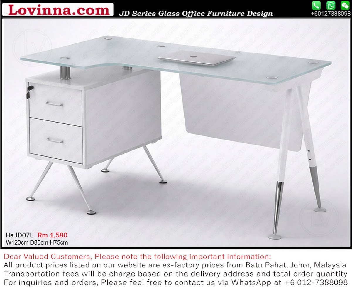 glass top workstation with cable grommets