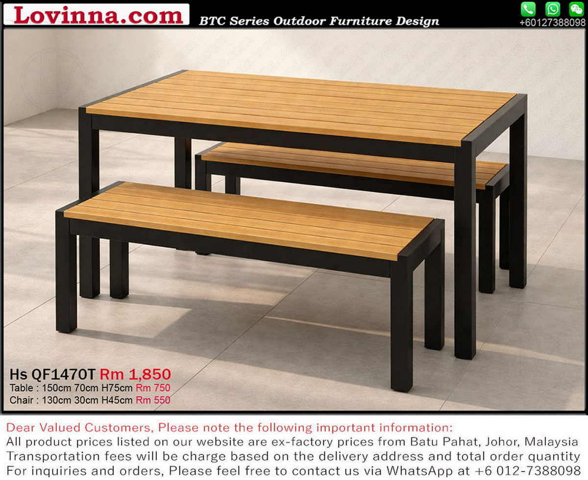 Modern outdoor set with stylish form, creating a refined outdoor area