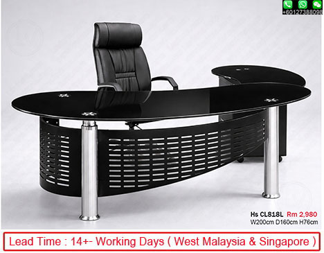 minimalist office desk glass top design