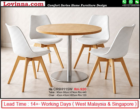 rectangular table set with grey upholstered chairs