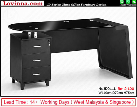 black office desk with storage drawers