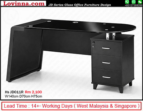 sleek executive workstation black glass
