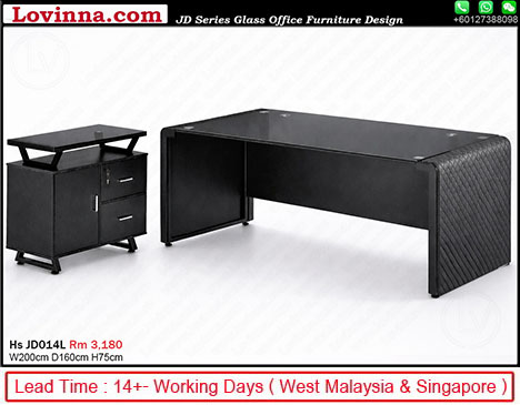 modern desk with metal leg support