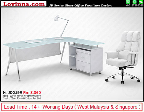 executive desk with frosted glass top