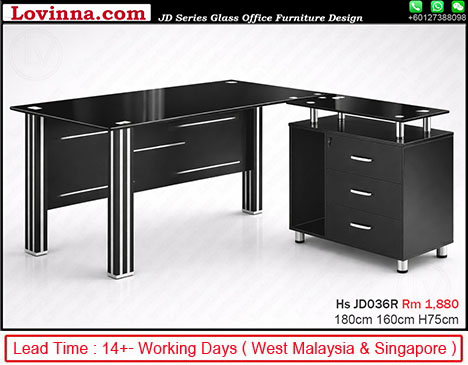 modern workstation with cabinet drawers