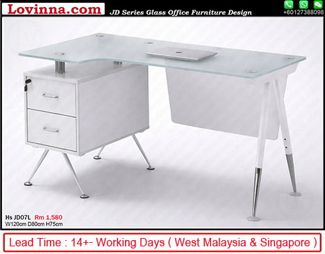 glass top workstation with cable grommets