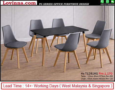 rectangular office table with upholstered chairs