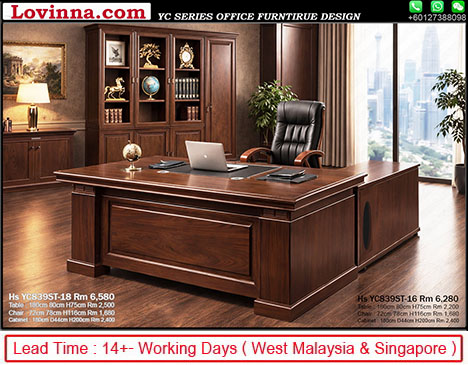 traditional CEO desk with side return table
